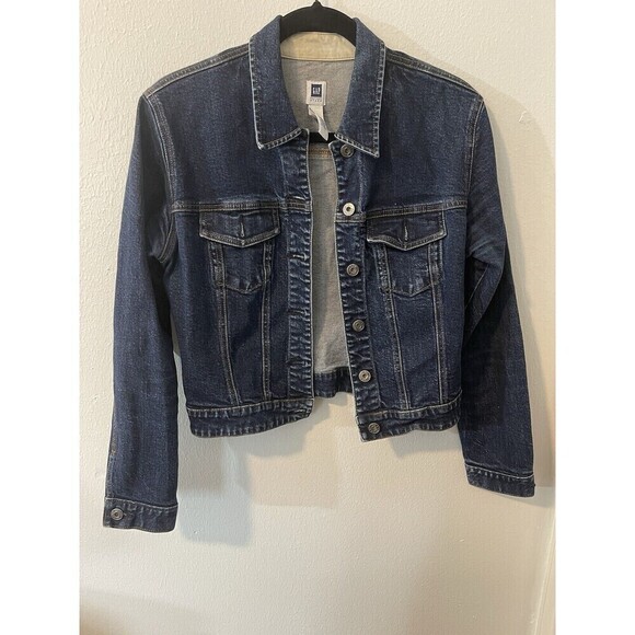 Y2K Gap Jacket Adult Small Blue Denim Trucker Button Up Casual Women - Picture 2 of 7